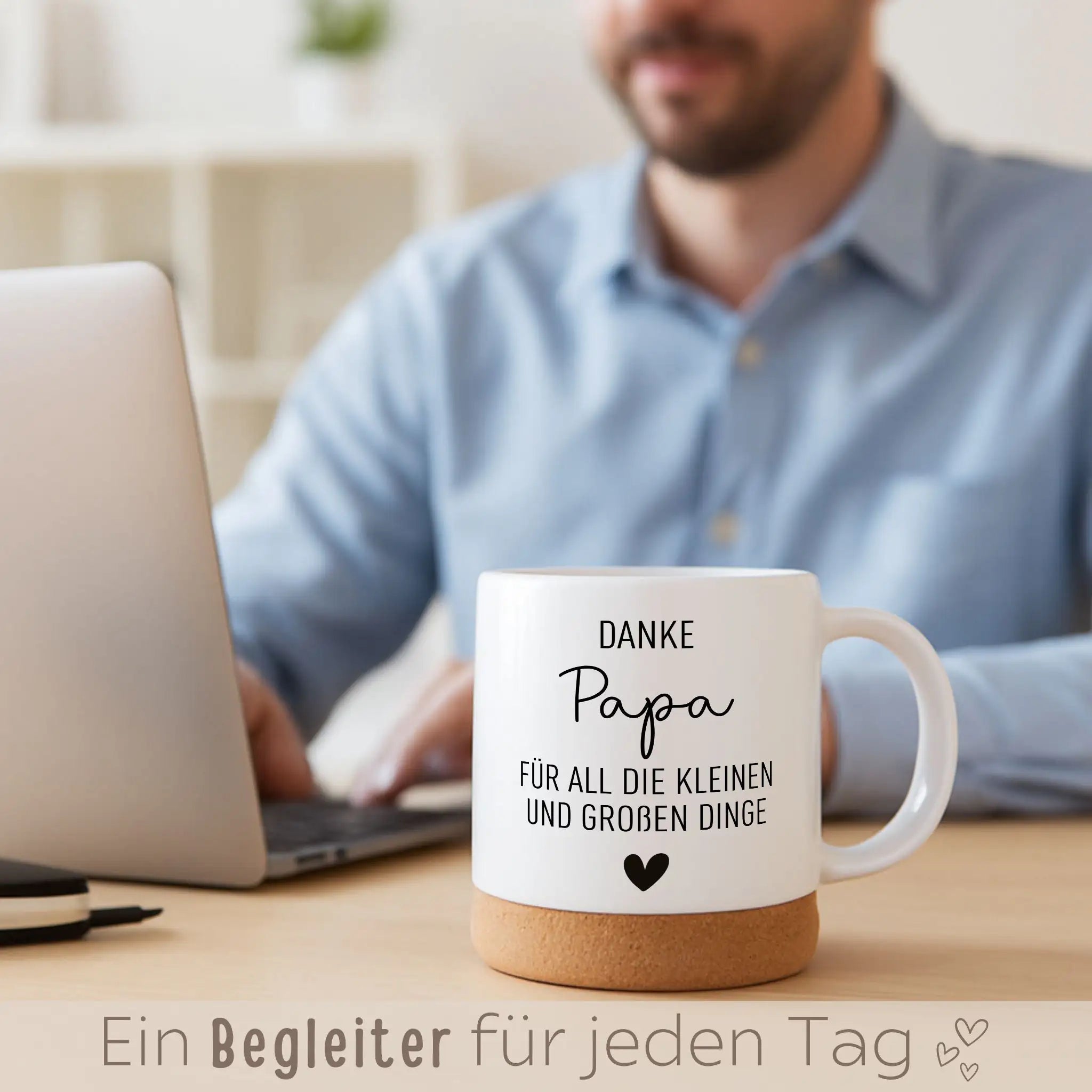Tasse mit Korkboden - Danke Mama/Papa - wunderwunsch