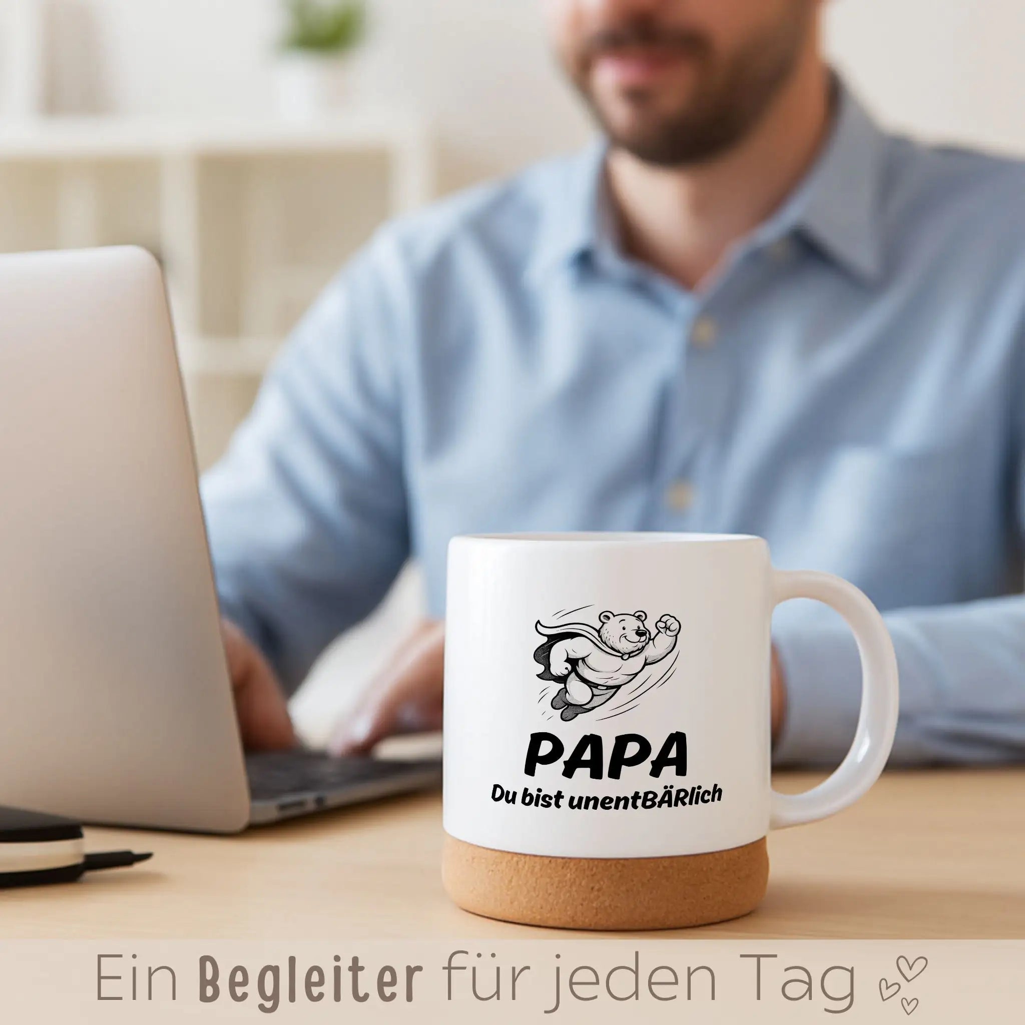 Tasse mit Korkboden - Papa du bist unentbärlich - wunderwunsch