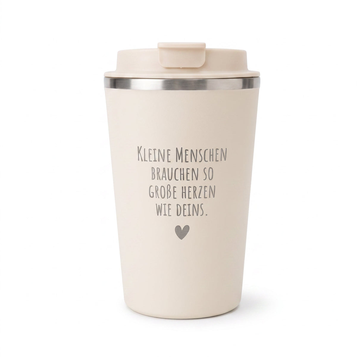 Thermobecher To-Go - Kleine Menschen brauchen große Herzen - wunderwunsch