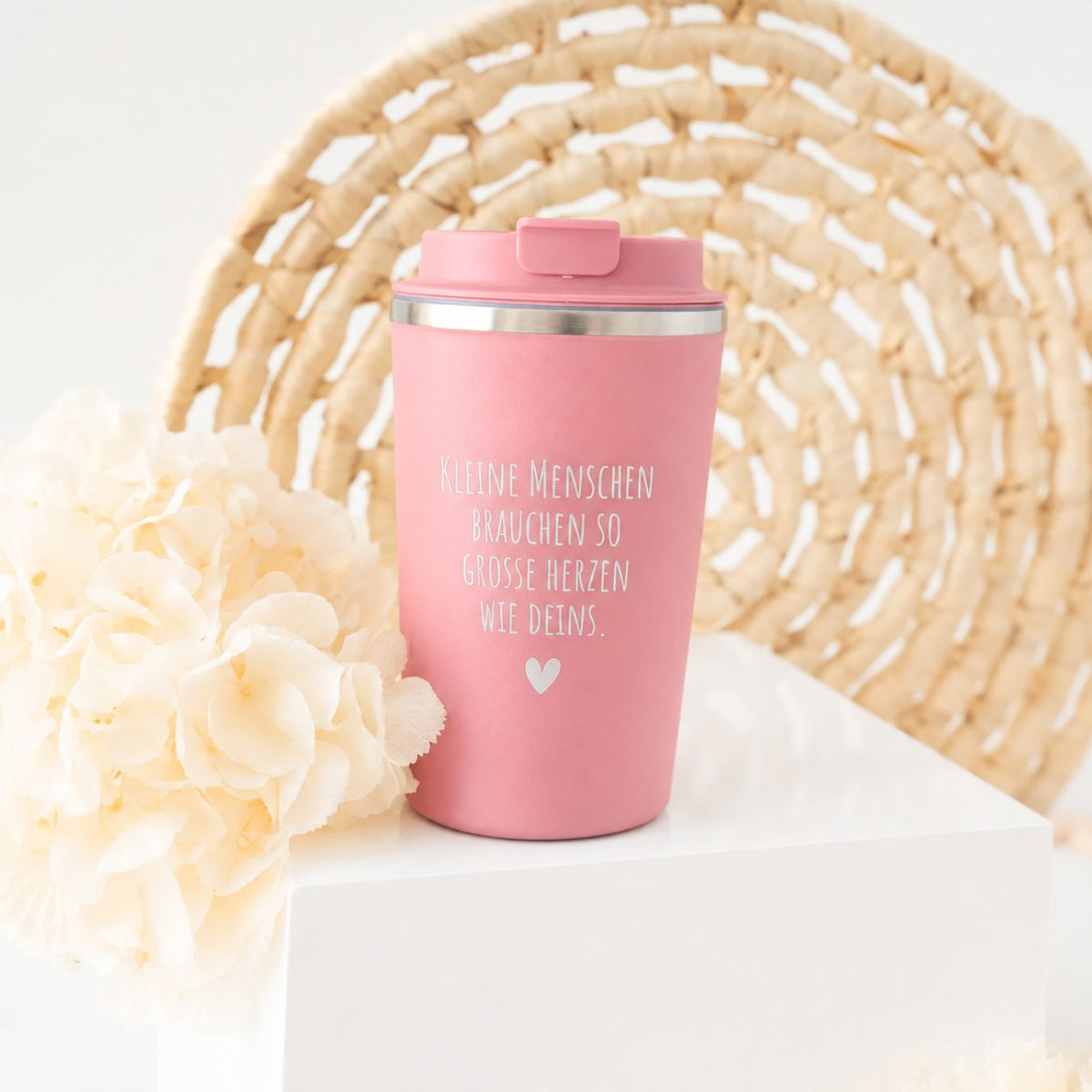 Thermobecher To-Go - Kleine Menschen brauchen große Herzen - wunderwunsch