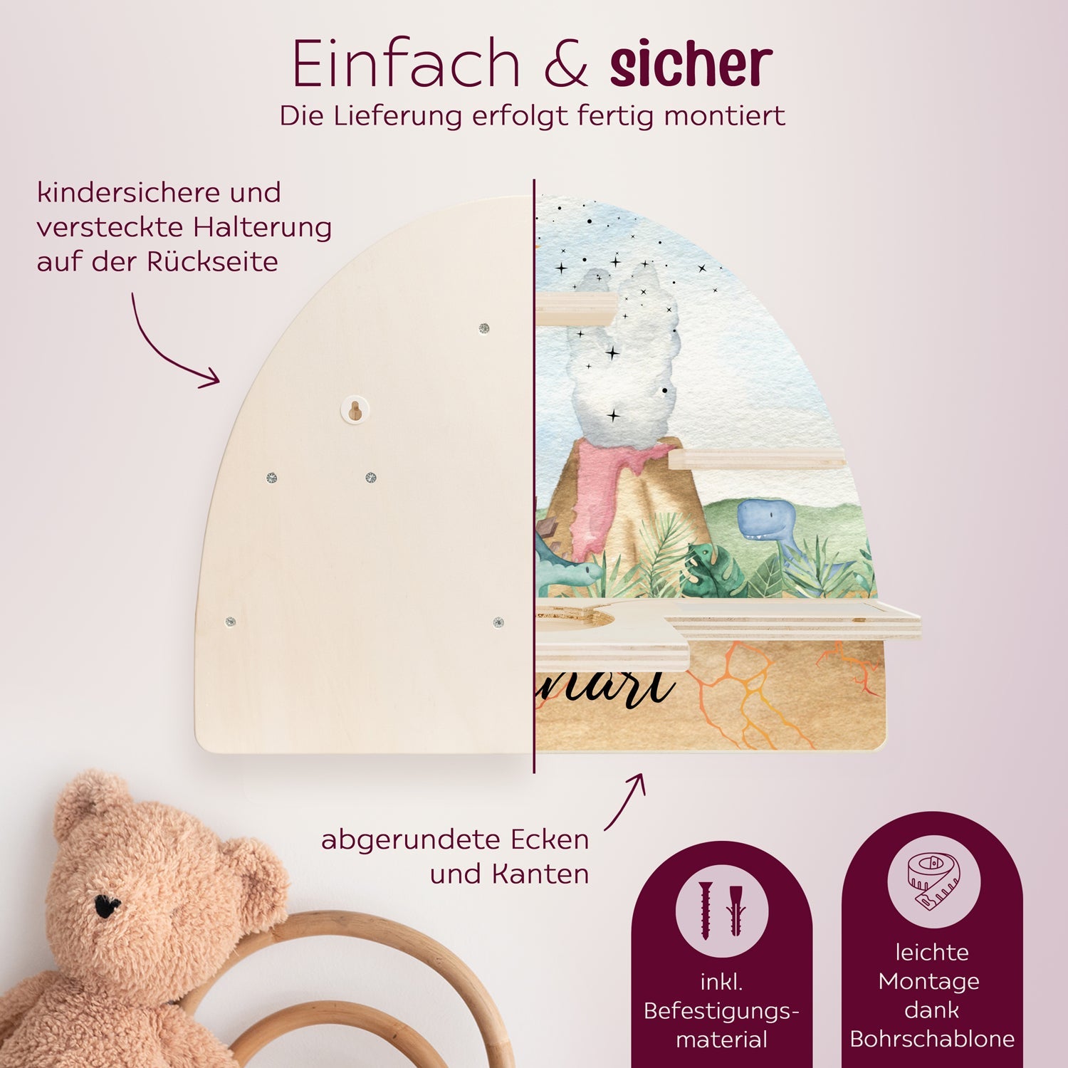 Toniebox Regal Holz - Dinos - wunderwunsch