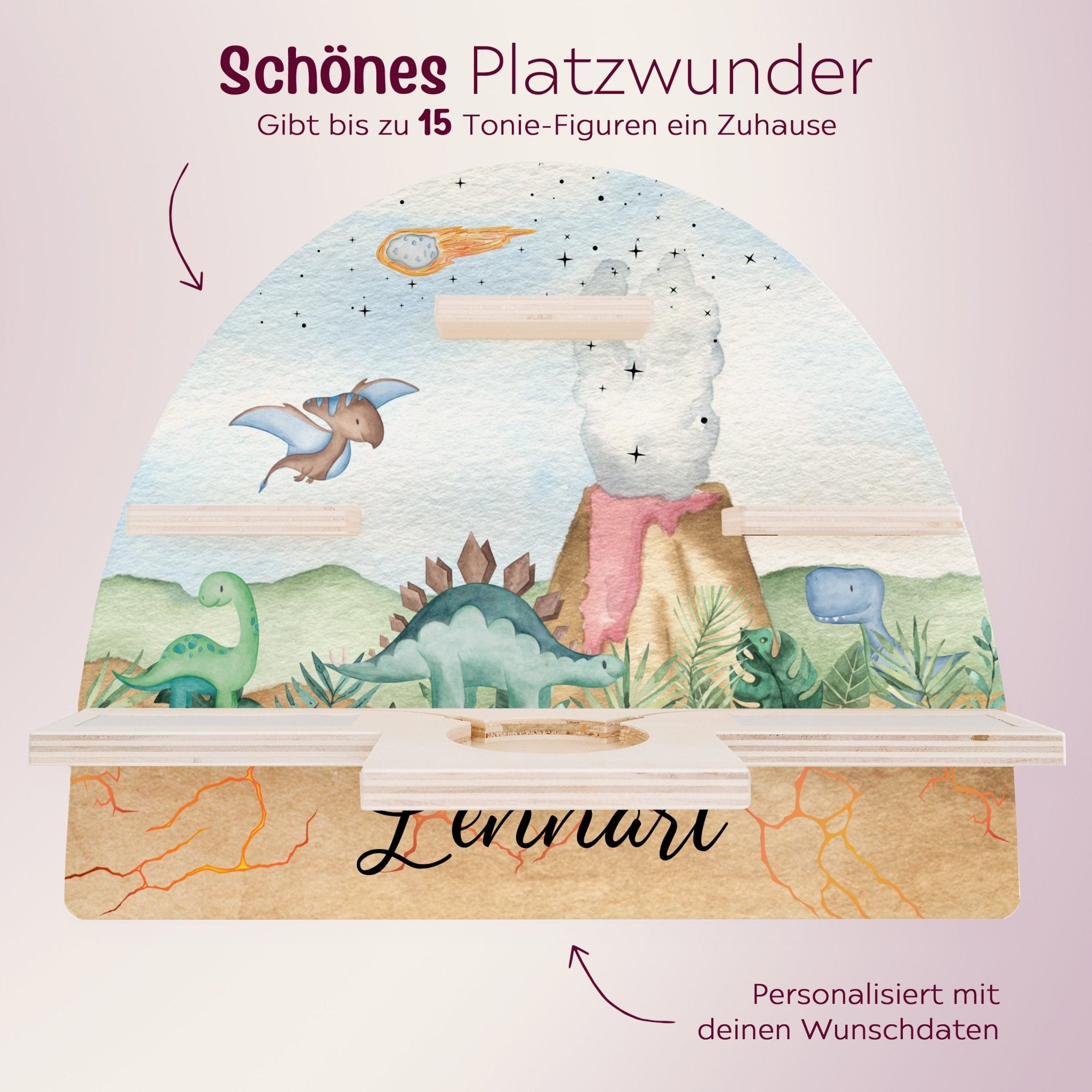Toniebox Regal Holz - Dinos - wunderwunsch