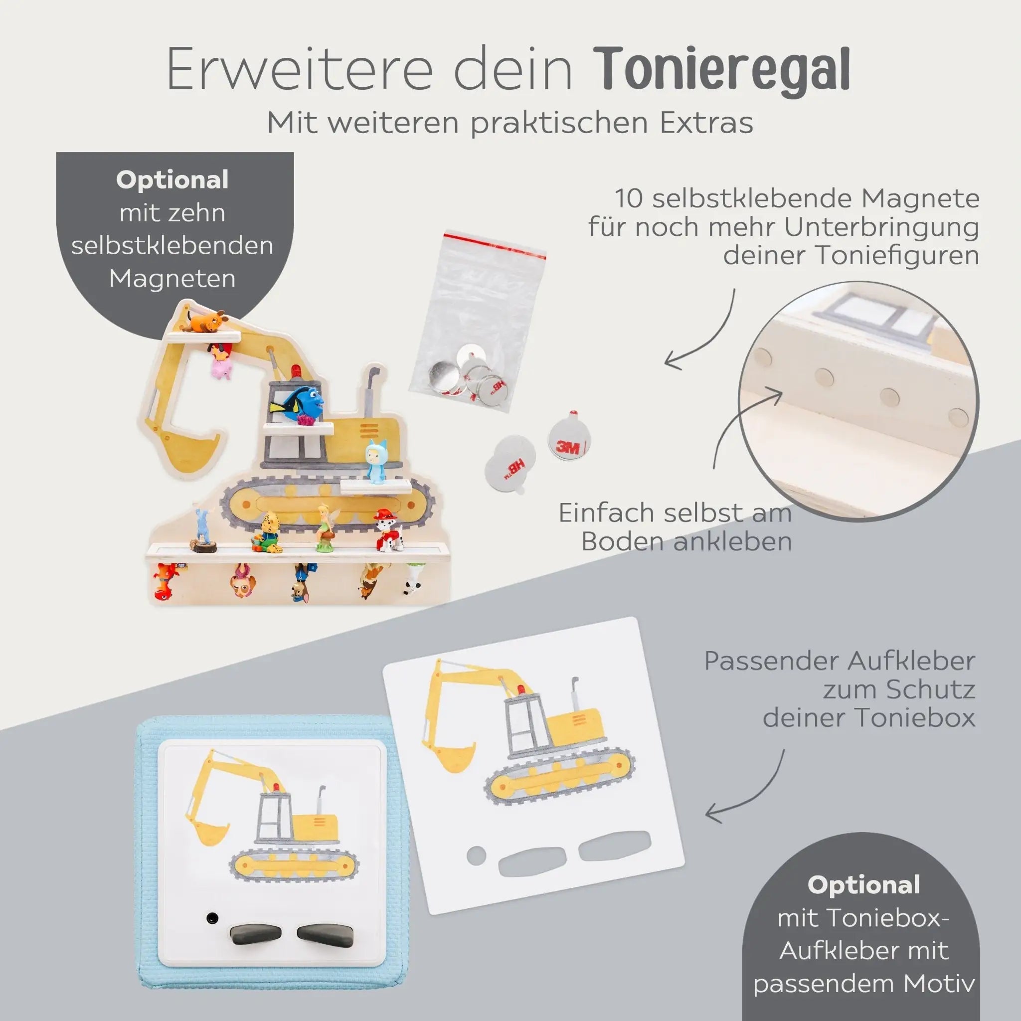 Toniebox Regal Holz - Fahrzeuge Aquarell - wunderwunsch