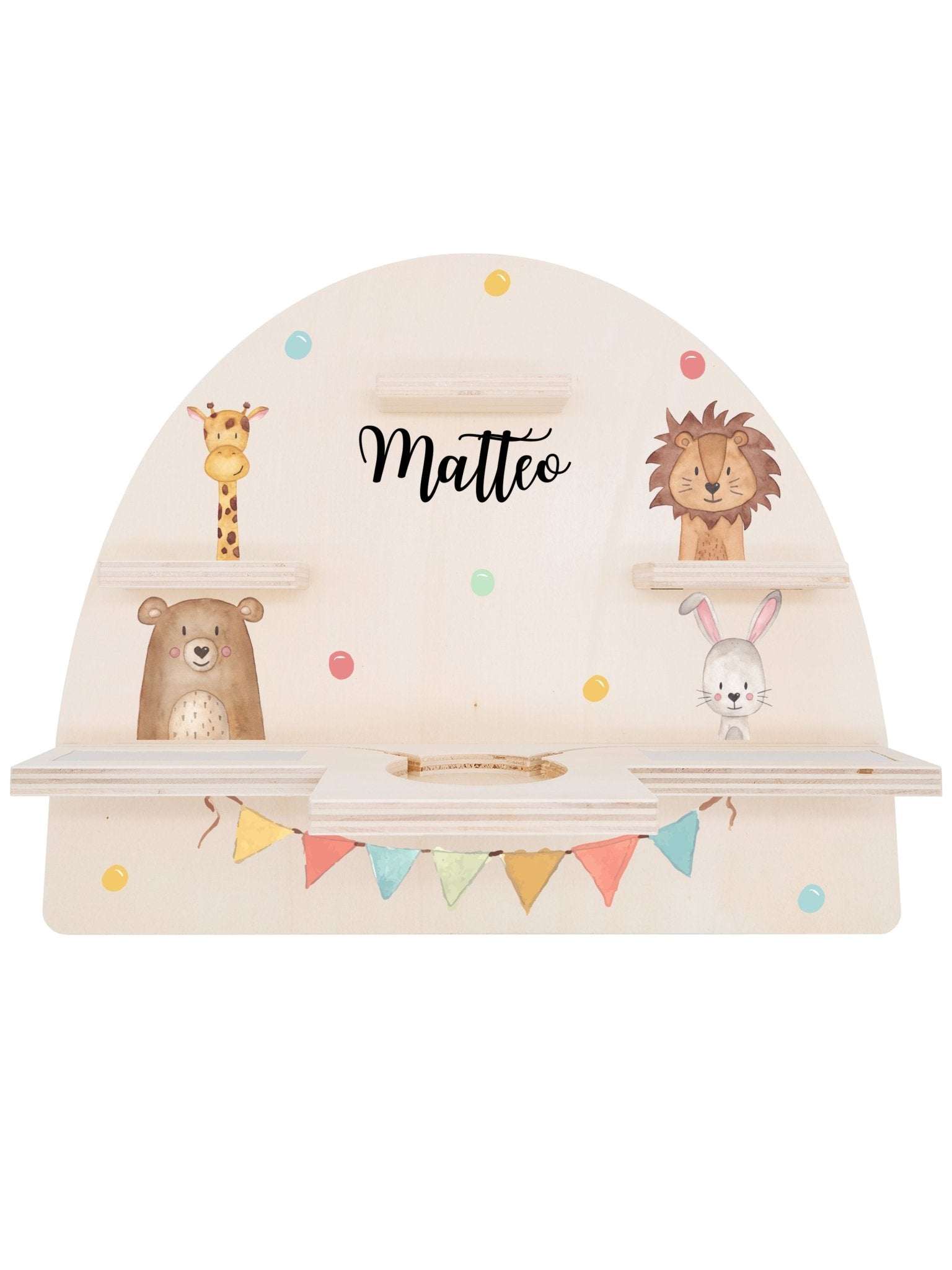 Toniebox Regal Holz - Tiere Girlande Aquarell - wunderwunsch