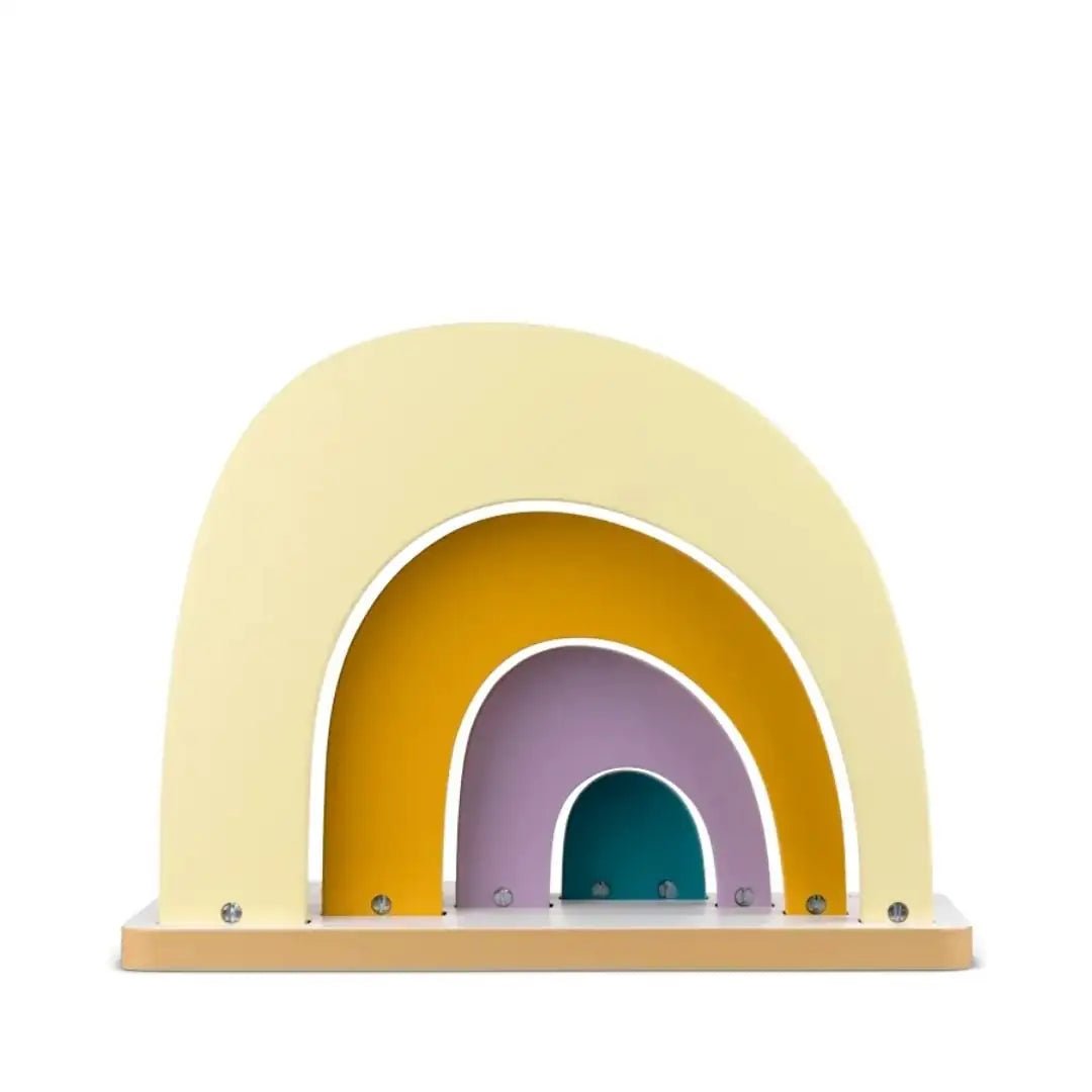 TONIES® Standregal personalisierbar - Regenbogen, Berg, Haus - wunderwunsch