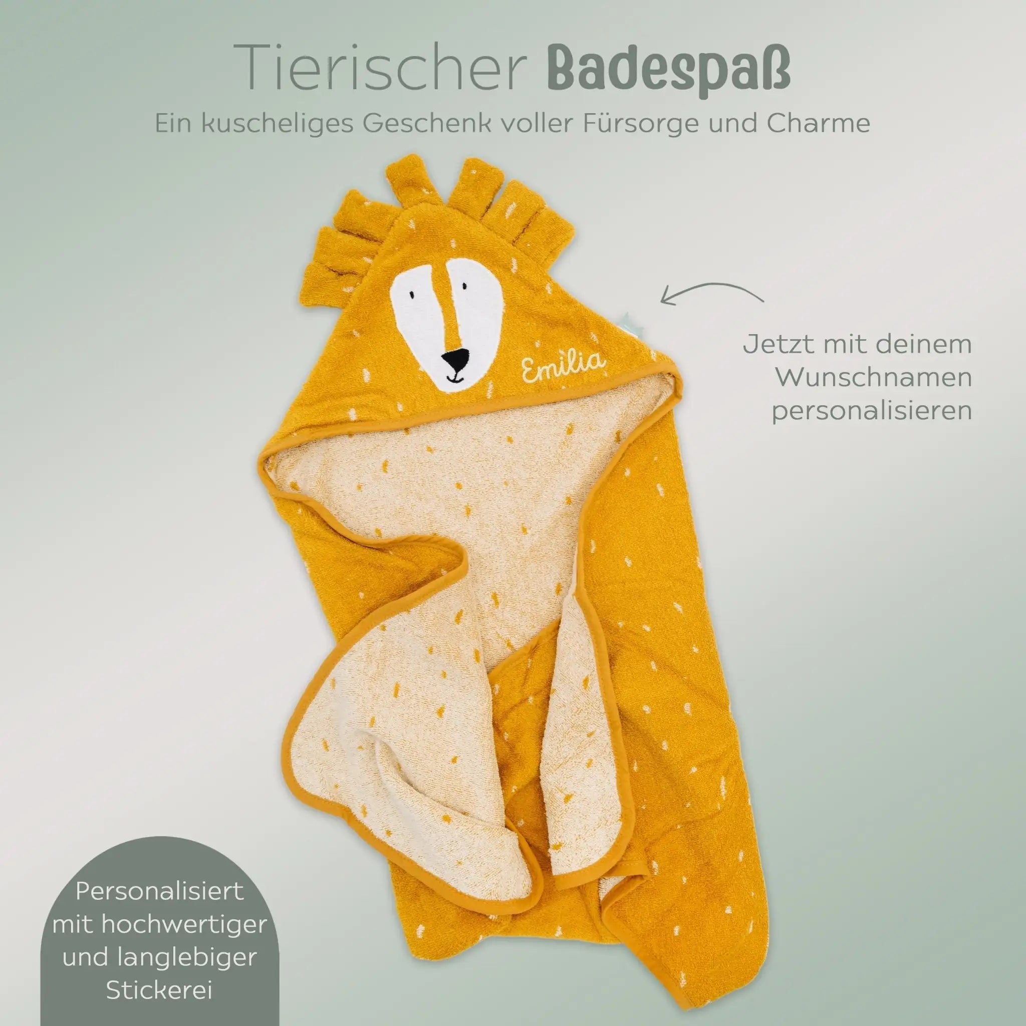 TRIXIE Baby Tier Kapuzenhandtuch Frottee - wunderwunsch