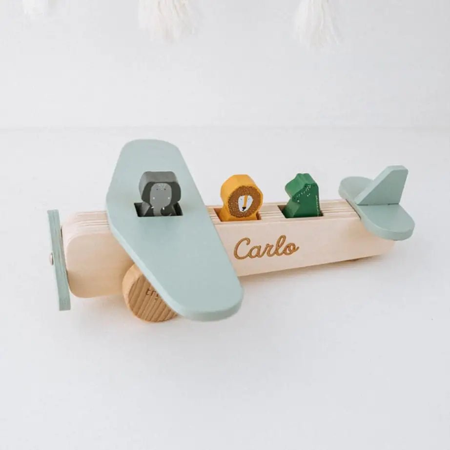 TRIXIE Flugzeug Holz personalisierbar - wunderwunsch