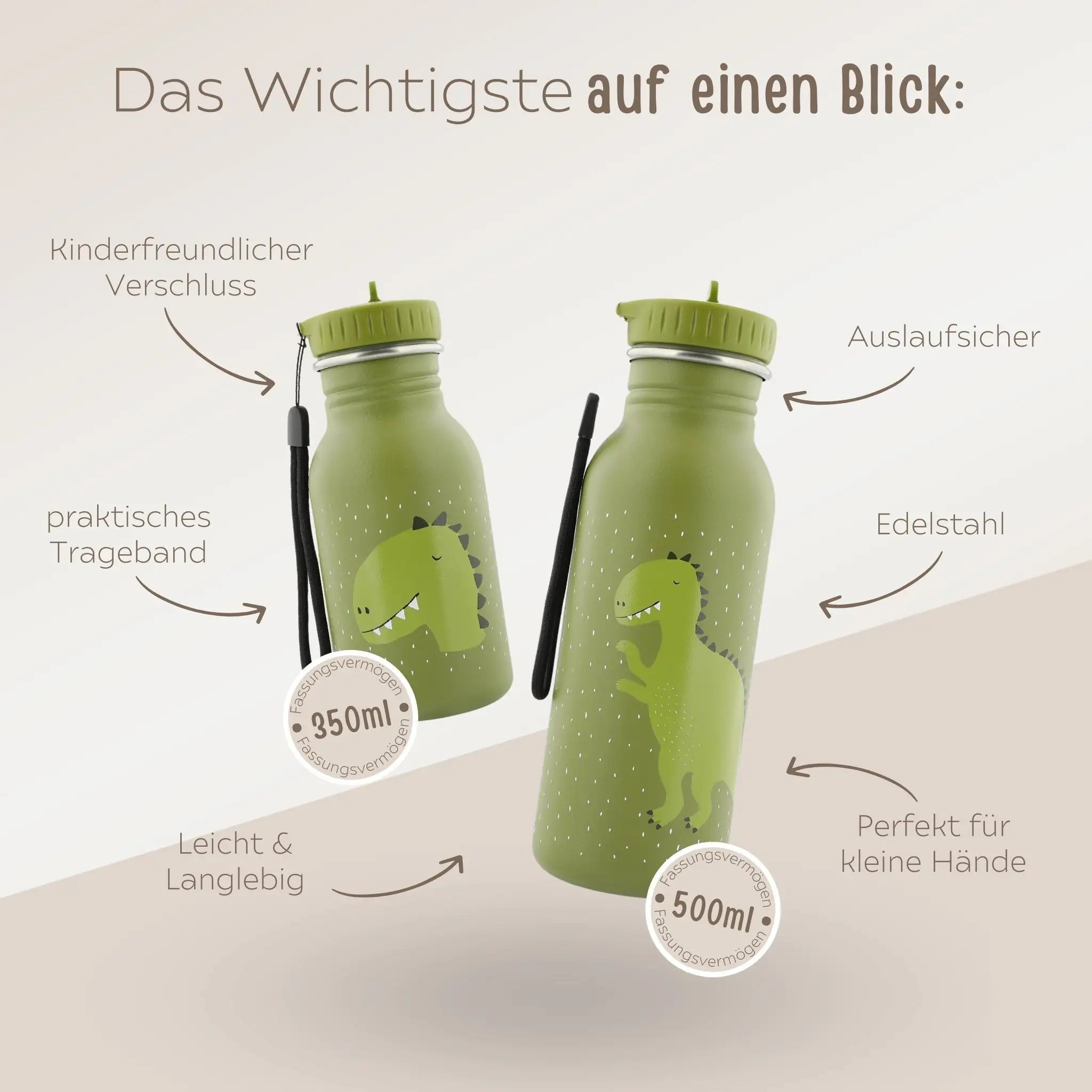 TRIXIE Lunch - Set - Brotdose & Trinkflasche - Dino - wunderwunsch