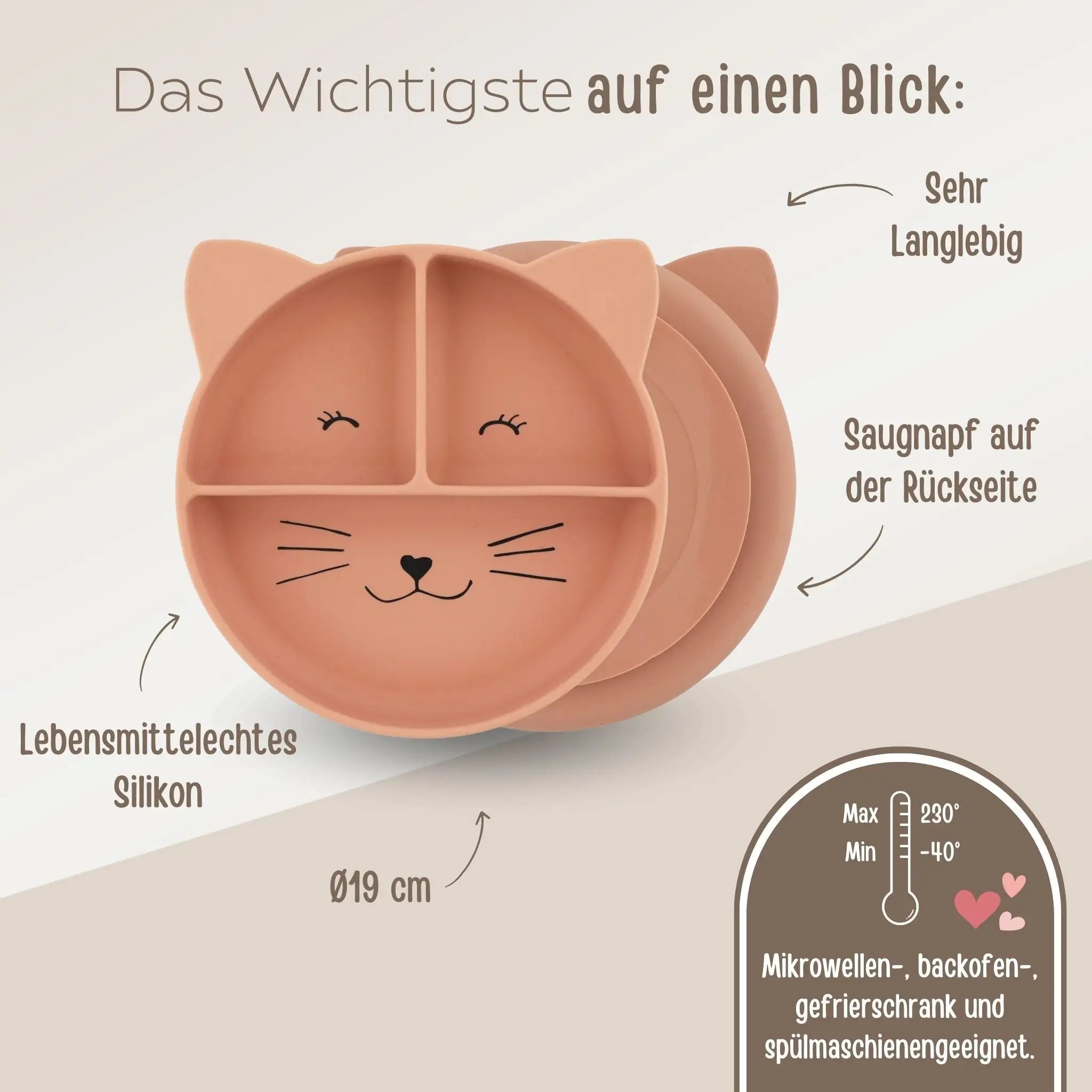 TRIXIE Silikon - Esslernteller mit Saugnapf - Tier - wunderwunsch