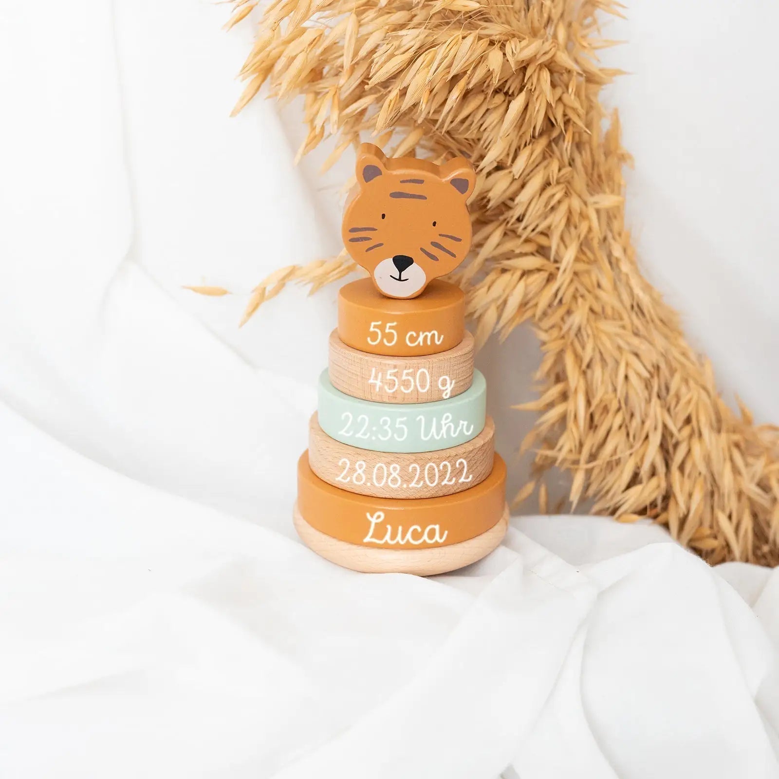 TRIXIE Stapelturm Holz Tiere personalisiert - wunderwunsch