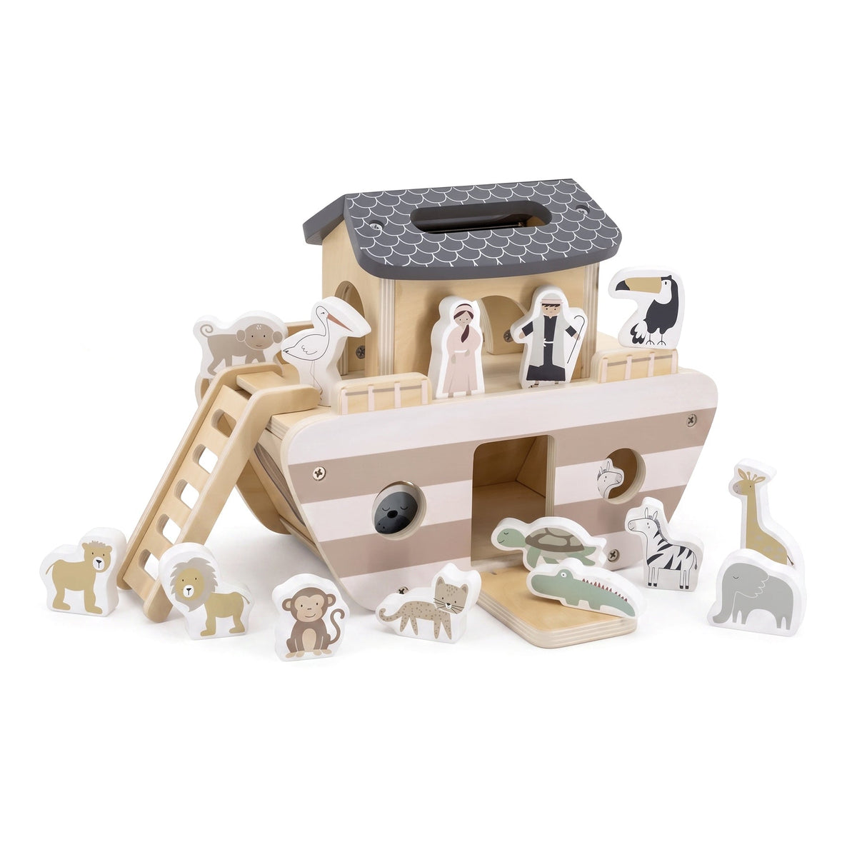 TRYCO Arche Noah Safari Tiere Holz Gestreift - wunderwunsch