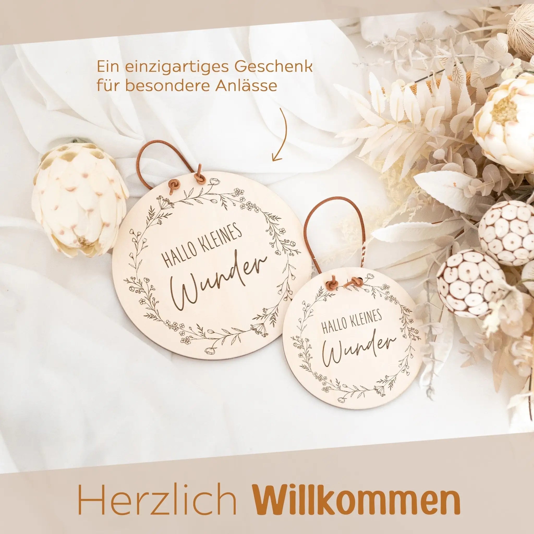 Türschild Kinderzimmer personalisiert - Hallo kleines Wunder - wunderwunsch