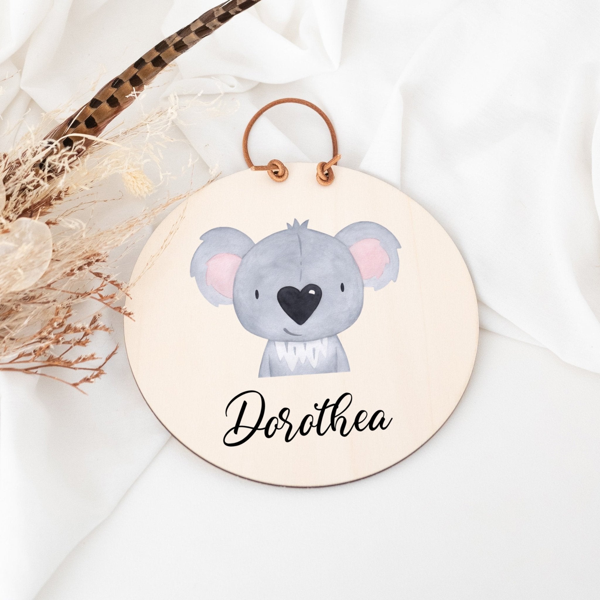 Türschild Kinderzimmer personalisiert - Tier Aquarell - wunderwunsch