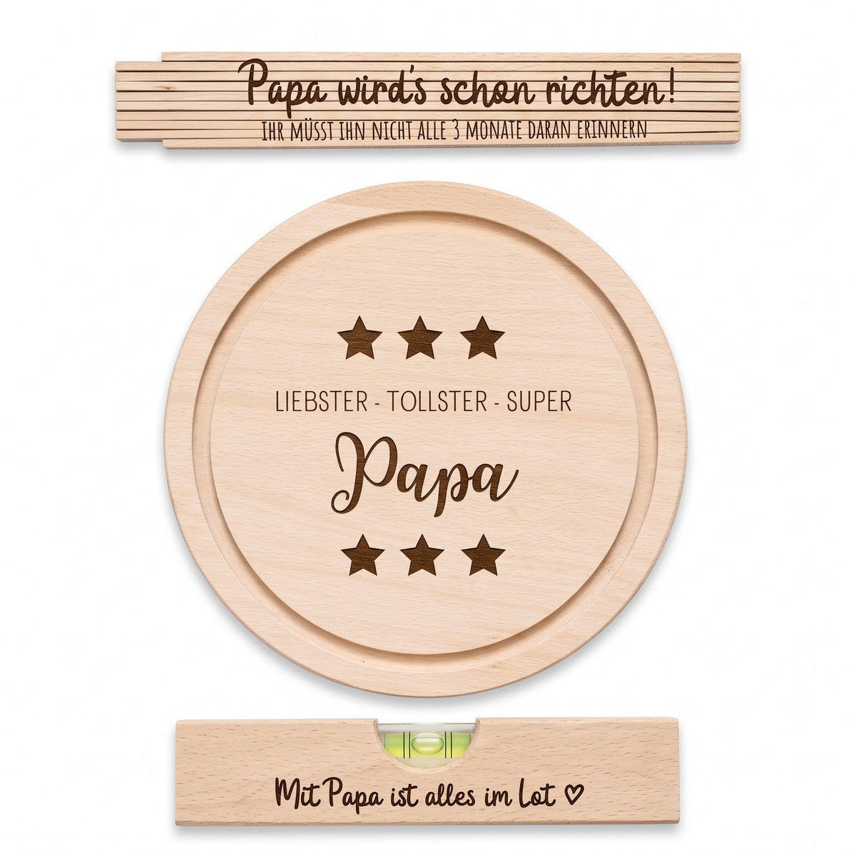 Vatertag Geschenkset - Liebster Tollster Super Papa - wunderwunsch