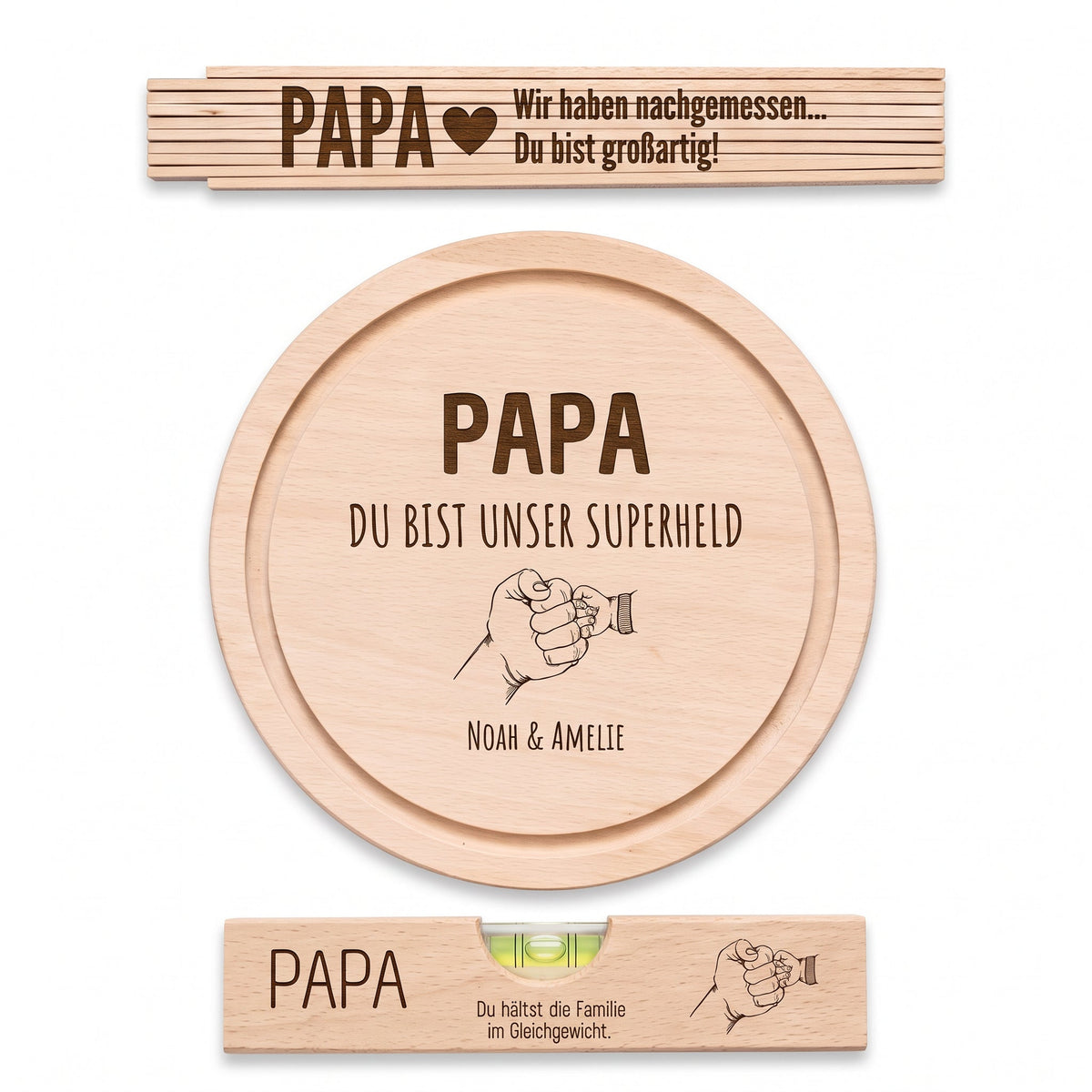 Vatertag Geschenkset - Papa du bist UNSER Superheld - wunderwunsch