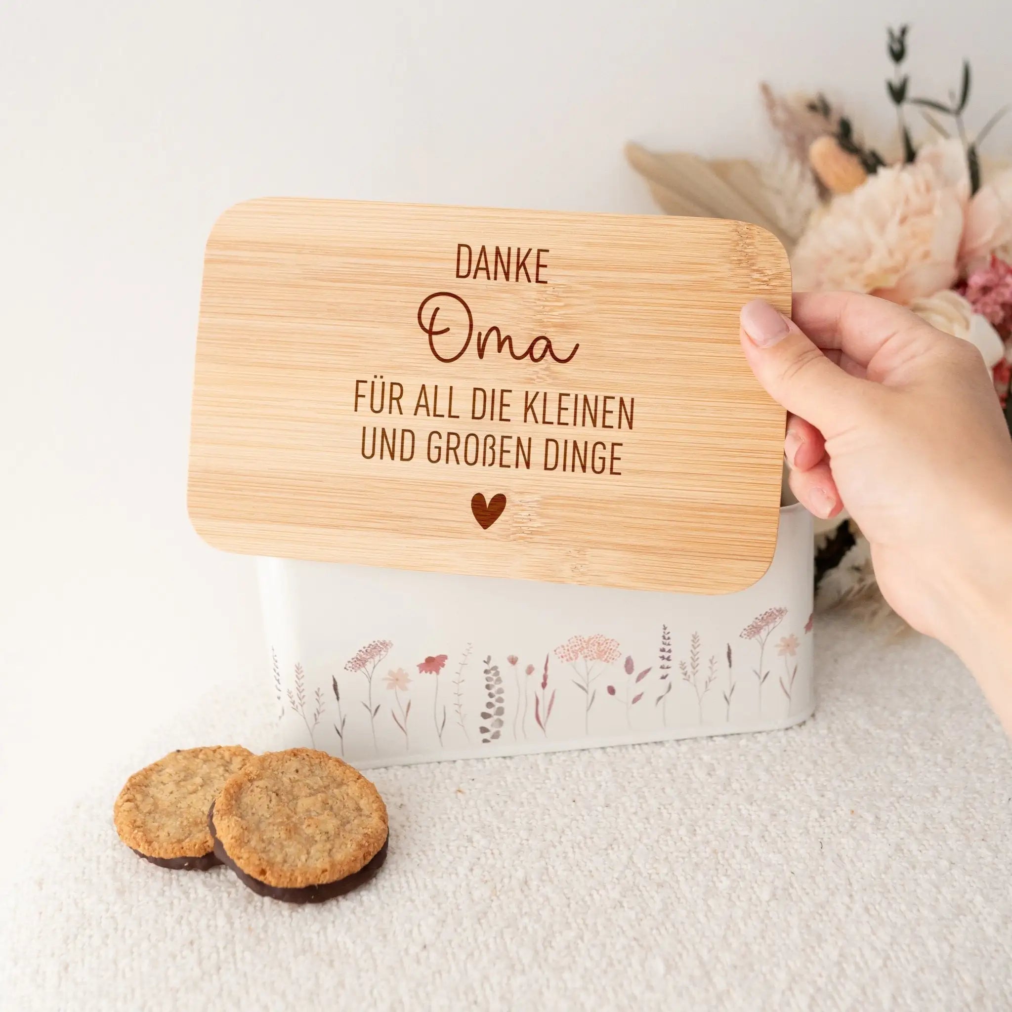 Vorratsdose Blumen - Danke Mama/Oma - wunderwunsch