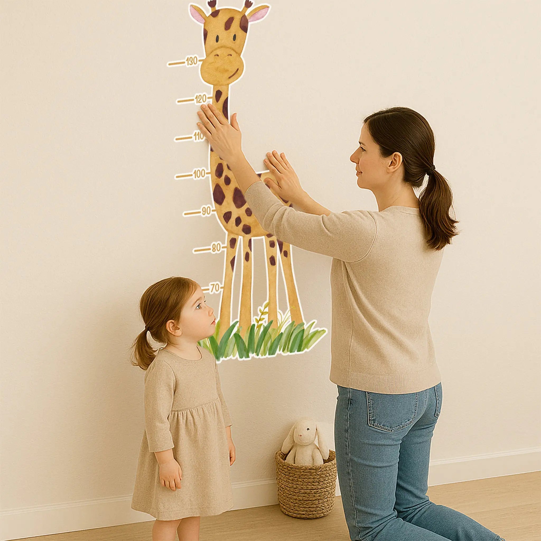 Wandsticker - Messlatte Giraffe - wunderwunsch