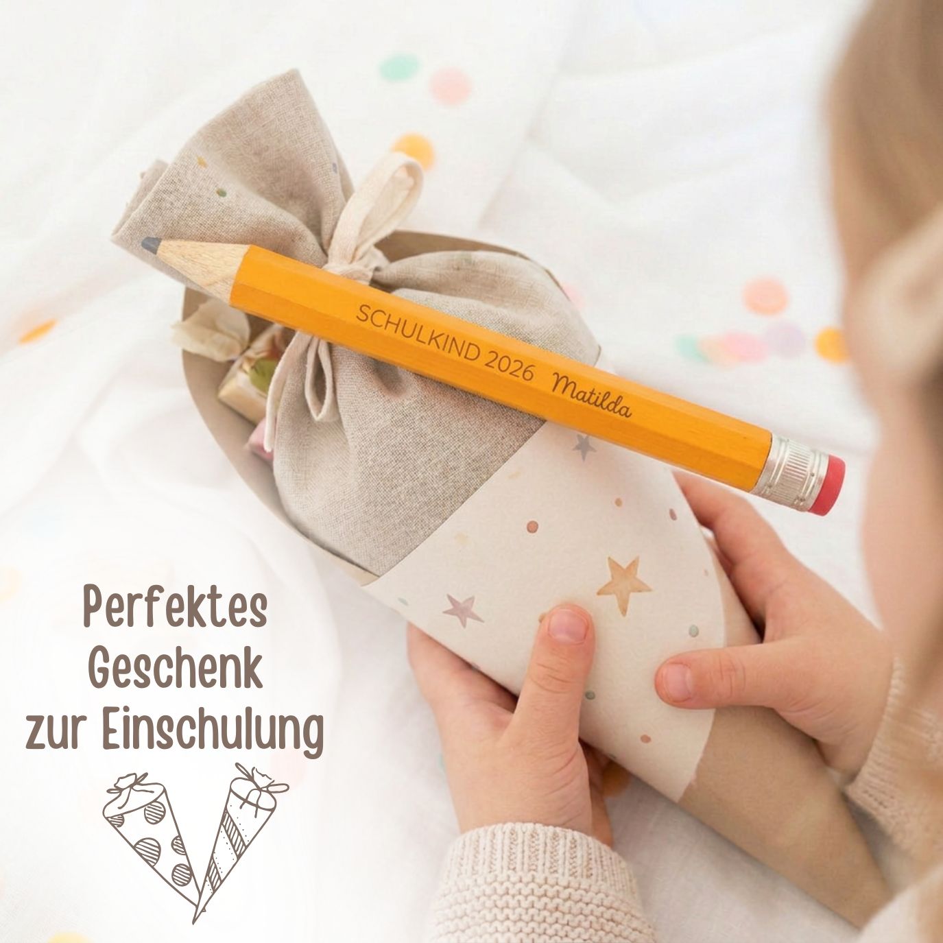XXL Bleistift personalisiert - Schulkind 2026 - wunderwunsch