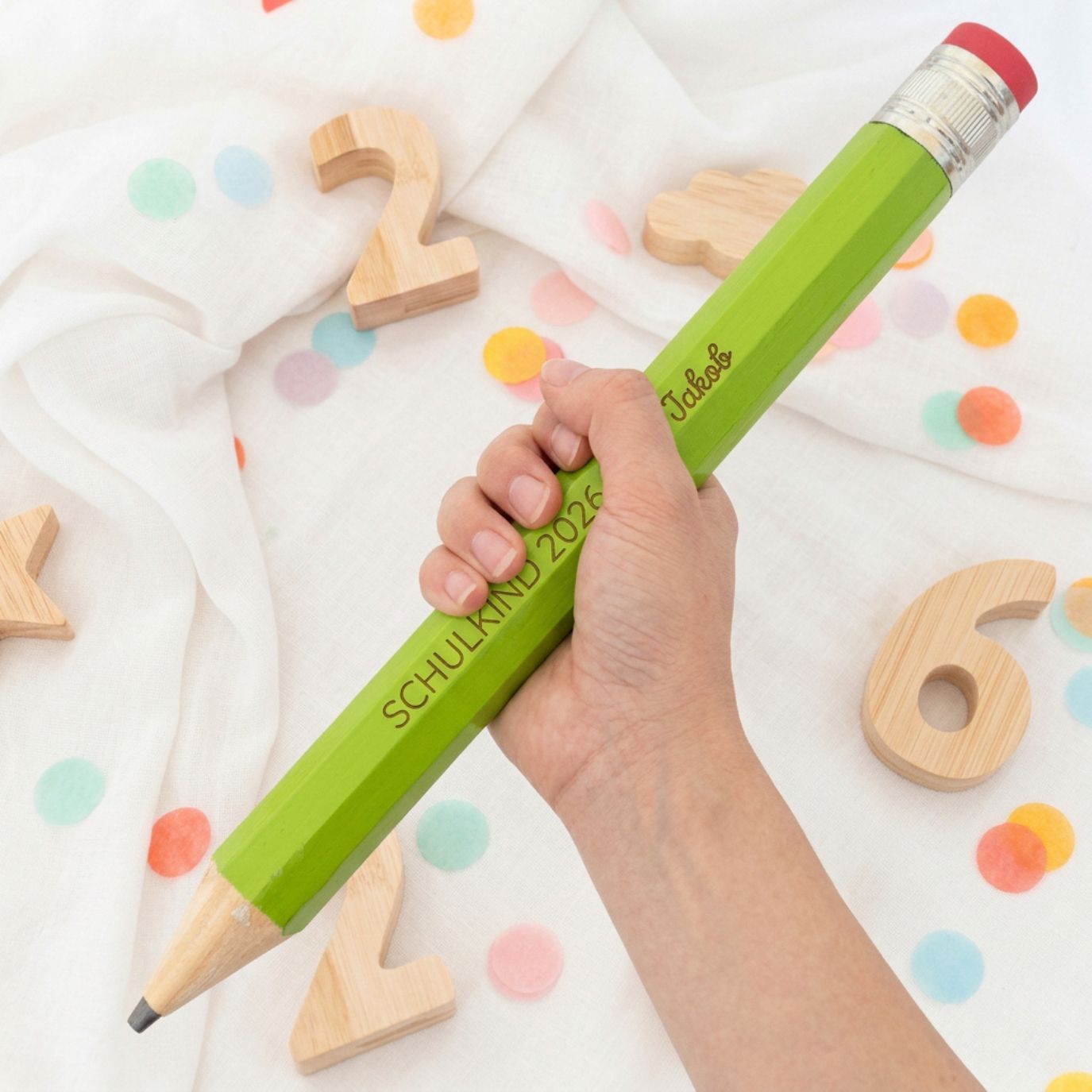 XXL Bleistift personalisiert - Schulkind 2026 - wunderwunsch