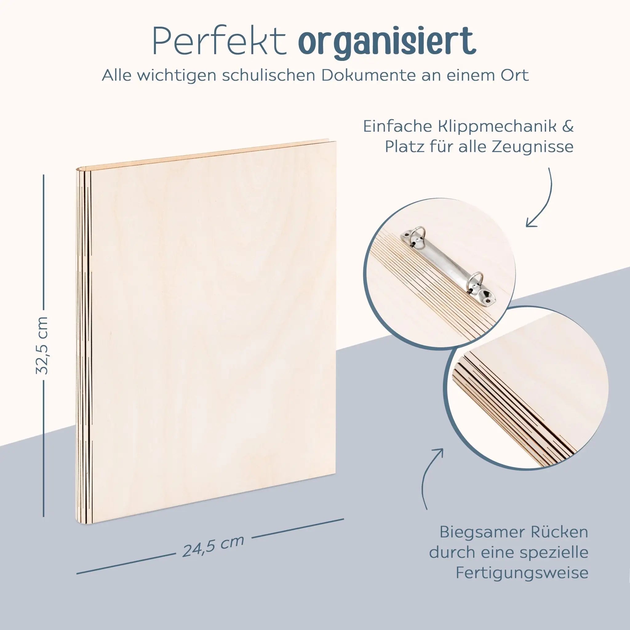 Zeugnismappe Holz personalisiert - Du bist so viel mehr - wunderwunsch