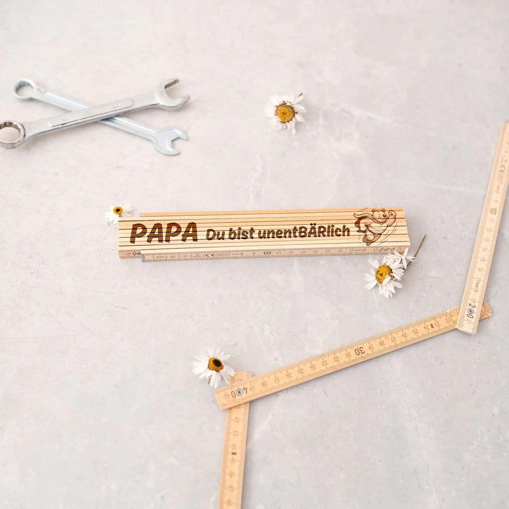 Zollstock Holz - Papa Du bist unentBÄRlich - wunderwunsch